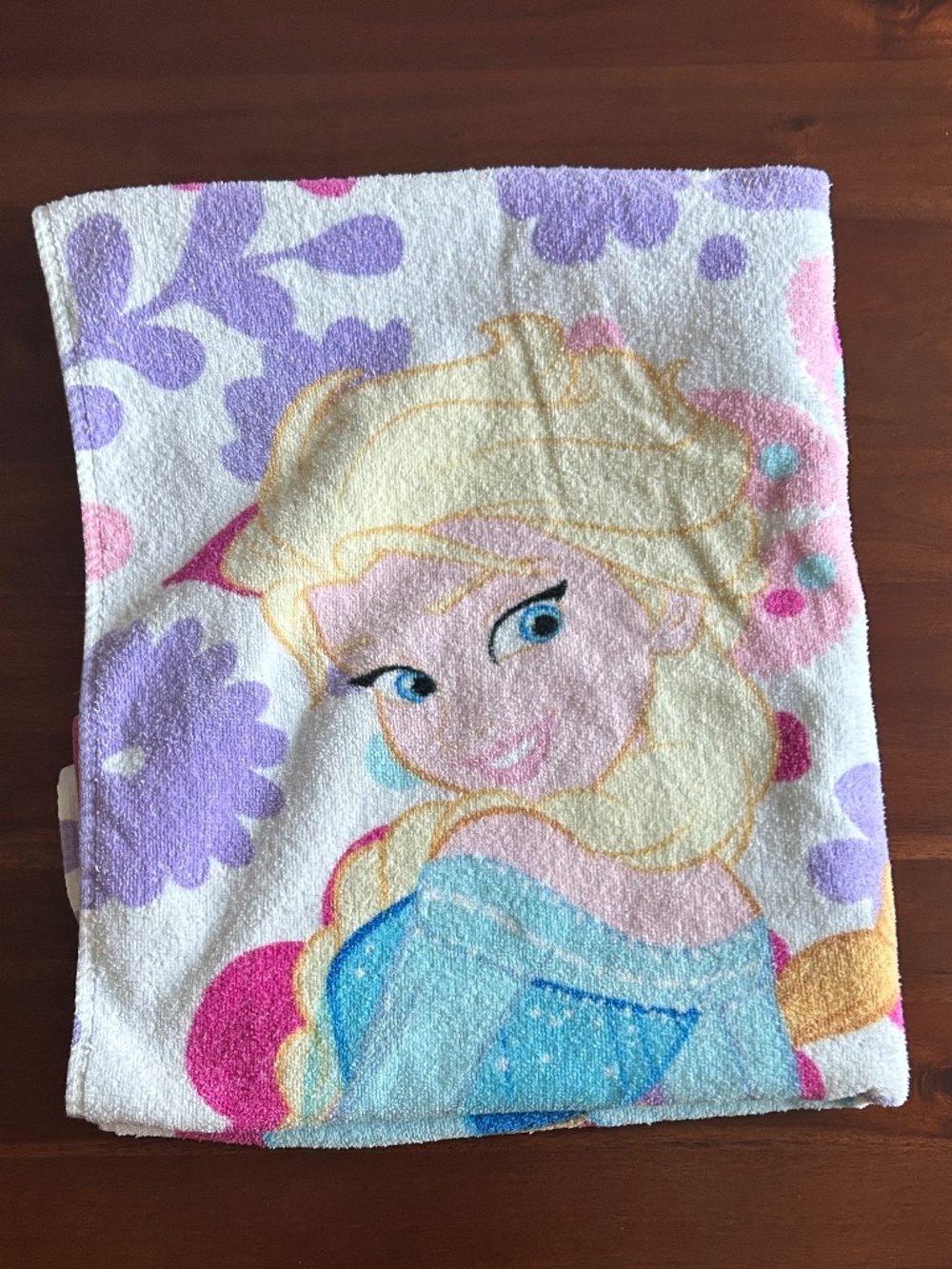 Disney Store Frozen Beach Towel Elsa & Anna Pink Floral Rare